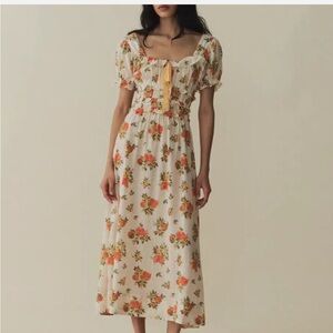 NWOT— Doen Clarinet Orangerie Floral Cream Dress